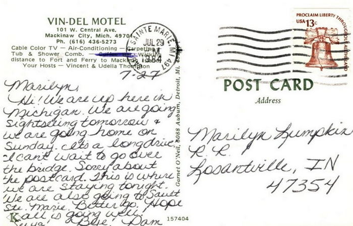 Vindel Motel - Vintage Postcard